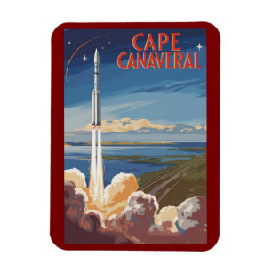 Imán Cape Canaveral Florida Arte de Viaje Pintoresco Re