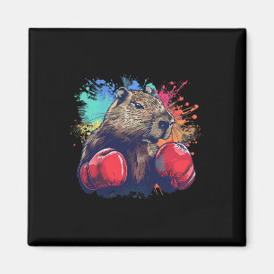 Imán Capibara Boxeando Con Guantes De Boxeo Kickboxing 