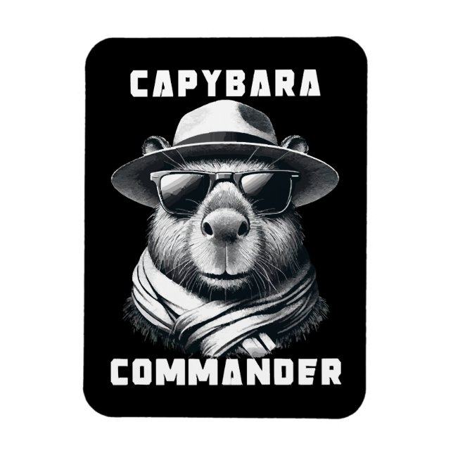 Imán Capibara Con Comandante De La Capa De Las Gafas De (Vertical)