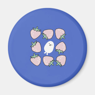 Imán Capibara con Fresas Doodle Estético
