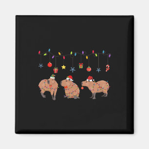 Imán Capibara Feliz Navidad Capybaras Lover Funny Cap