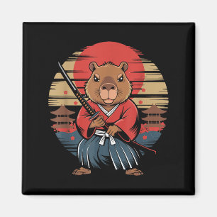 Imán Capibara Samurái Japonés