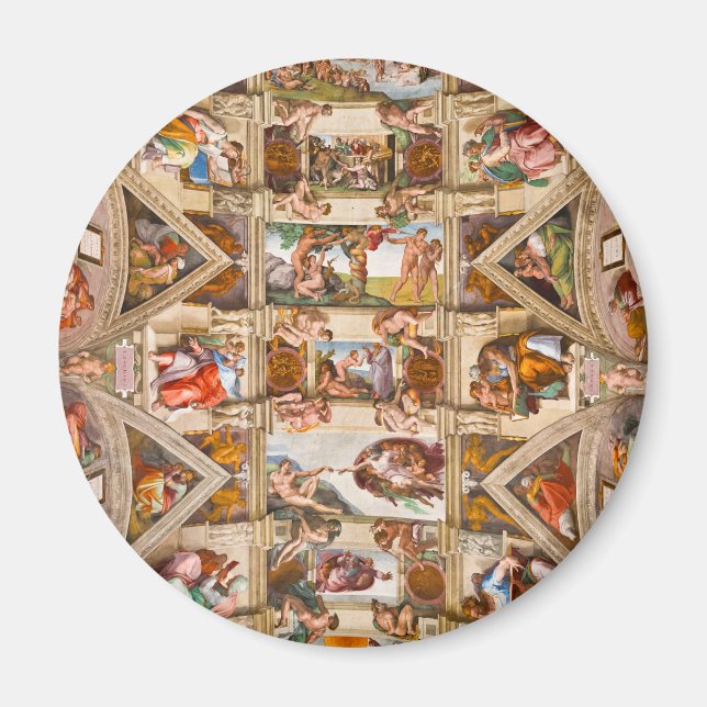 Imán Capilla Sixtina en el techo de Michelangelo Buonar (Frente)