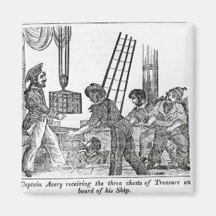 Imán Capitán Avery recibiendo tres cofres de tesoro
