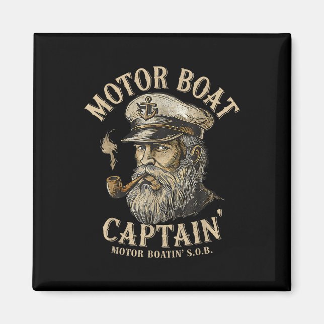 Imán Capitán de lancha motora divertido capitán de pont (Frente)
