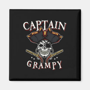 Imán Capitán De Los Hombres Grampy Pirate Gorra Y Skull