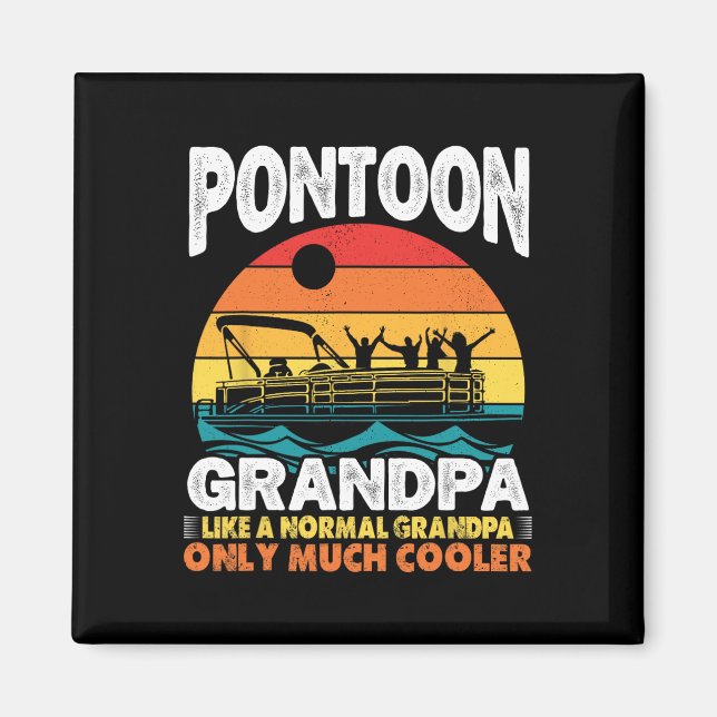 Imán Capitán del abuelo de Pontoon Retro Funny Padre de (Frente)