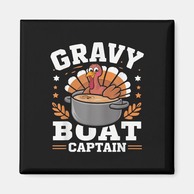 Imán Capitán del Barco de Salsa Funny Thanksgiving Pavo (Frente)