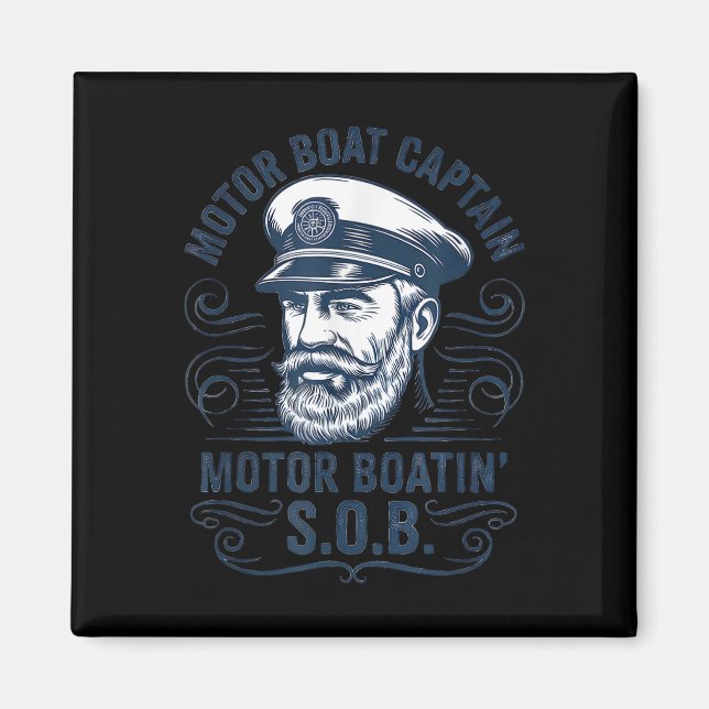 Imán Capitán divertido de barco de pontón papá capitán  (Frente)
