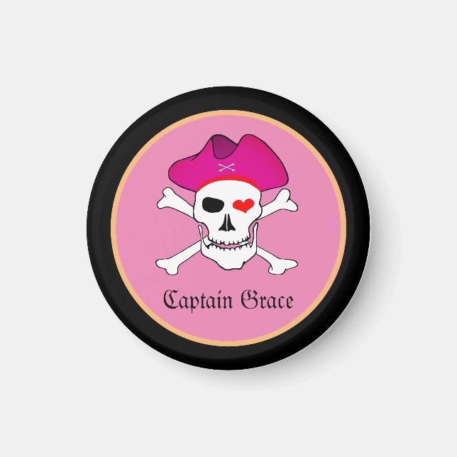 Imán Capitán "Grace" y Piratas - Isla del Tesoro /Chica (Frente)