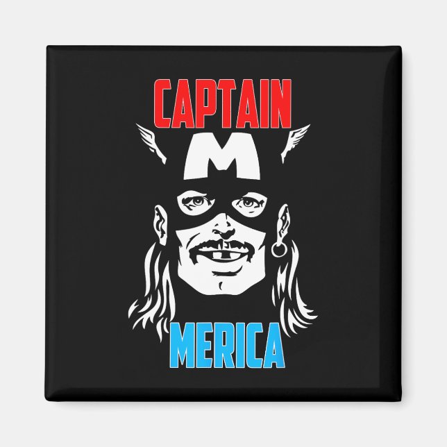 Imán Capitán Merica Beber Día De La Independencia 4 De  (Frente)