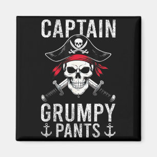Imán Capitán Mpy Pantalones Calificar Humor Cráneo Gráf