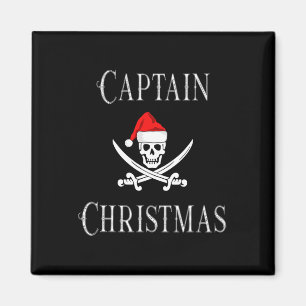 Imán Capitán Navidad Pirata Calavera Santa Sombrero B