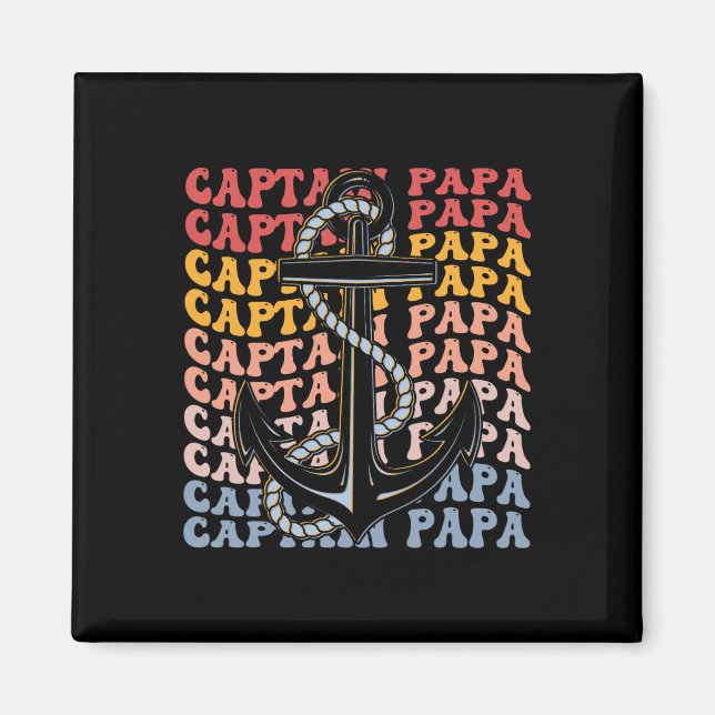 Imán Capitán Papa Groovy en barca Papa  (Frente)
