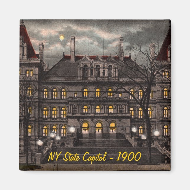 Imán Capitolio estatal Albany NY Magnet (Frente)