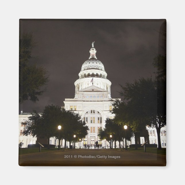 Imán Capitolio Estatal de Austin, Texas de noche (Frente)
