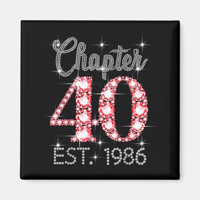 Imán Capítulo 40 Est 1986 Feliz Cumpleaños 40 Mujer Hom (Frente)