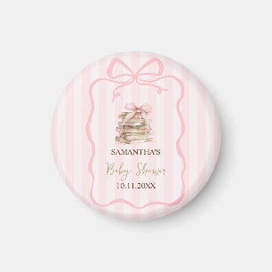 Imán Capítulo Nuevo Arco Rosa Rayas Baby Shower