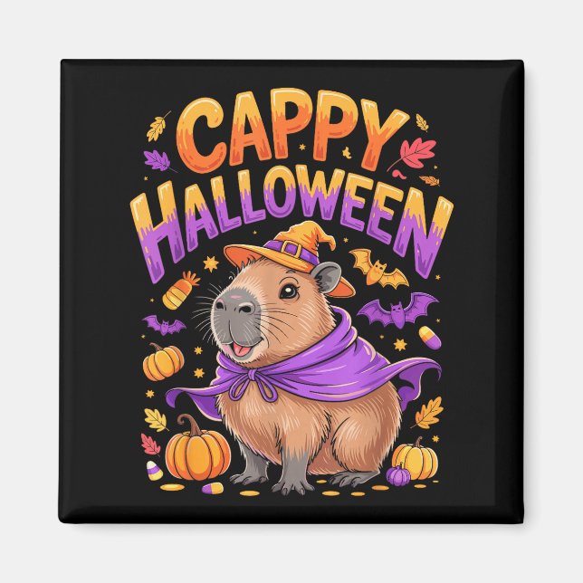 Imán Cappy Halloween Capybara Witch  (Frente)