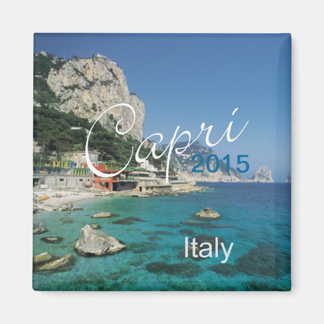 Imán Capri Italia Viaje Fridge Magnet Cambio Año (Frente)
