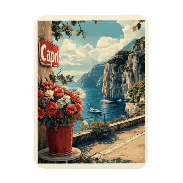 Imán Capri, Italia Vintage (Vertical)