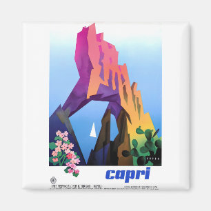 Imán capri vintage poster
