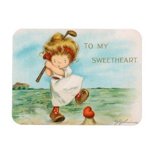 Imán Caprichoso y Kitsch San Valentín con tema de golf,