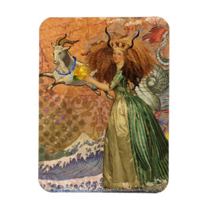 Imán Capricorn Mujer Goat Whimsical Fun