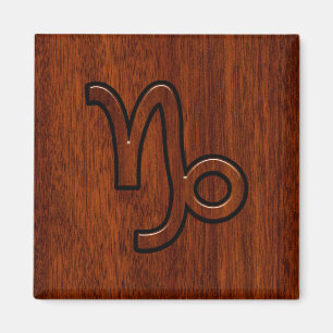 Imán Capricorn Zodiac Symbol in Mahogany Brown
