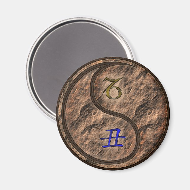 Imán Capricornio y Buey de la Tierra (Anverso/Reverso)