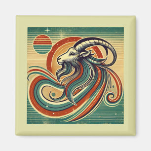 Imán Capricornio Zodiac Magnet Retro Style