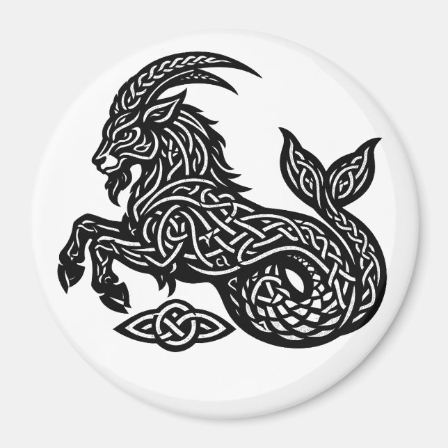 Imán Capricornio — Zodiaco de Tinta Embrujada Cabra‑Pez (Frente)