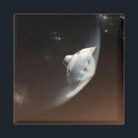 Imán Cápsula de aeródromo de Marte Science Laboratory 2<br><div class="desc">Concepto de artista que representa la interacción de la nave espacial del Laboratorio Científico de Marte con la atmósfera superior de Marte durante la entrada, descenso y aterrizaje de la resaca de curiosidad en la superficie marciana. En esta escena, la fricción con la atmósfera marciana está frenando el descenso de...</div>