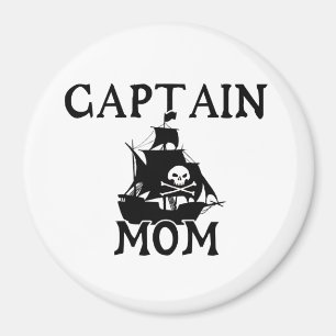 Imán Captain Mom Round Magnet