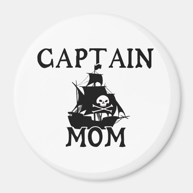 Imán Captain Mom Round Magnet (Frente)