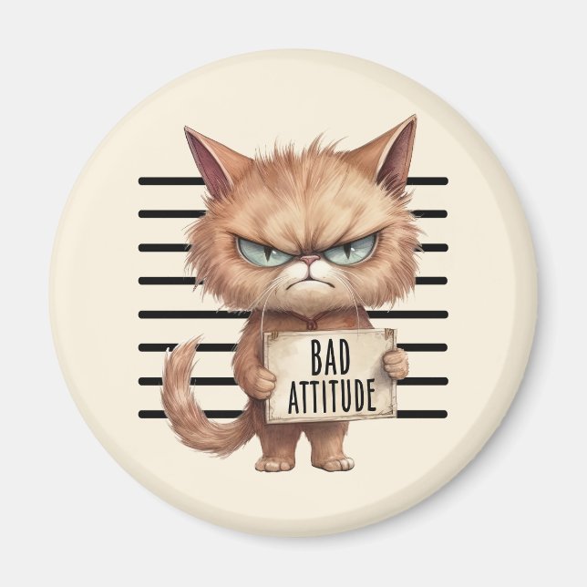 Imán Captura de pantalla de gato de mala actitud - Grac (Frente)