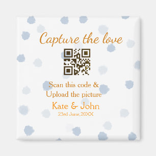 Imán Captura el amor añade escaneo QR subir imagen azul