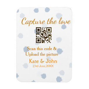 Imán Captura el amor añade escaneo QR subir imagen azul