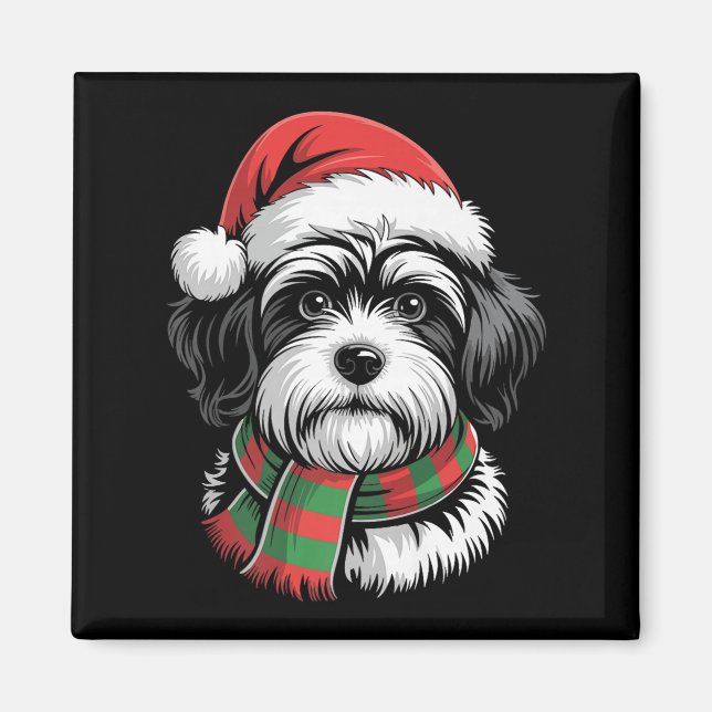 Imán Capucha de perro de La Habana Navidad Santa Hat Na (Frente)