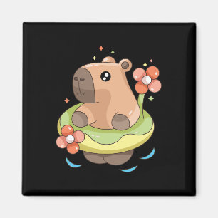 Imán Capy Capybara Floatie Divertida Navidad En Julio,