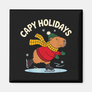 Imán Capy Fiestas de Navidad Patinaje sobre hielo Capyb