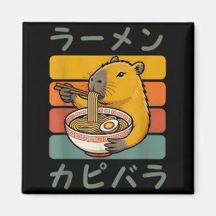 Imán Capybara Anime Gráfico Ramen Kawaii Japonés Vinta