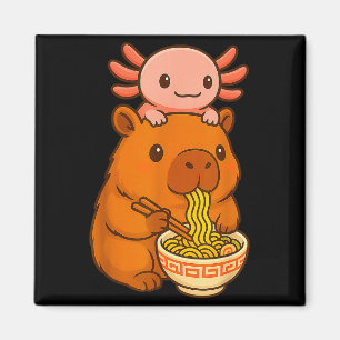 Imán Capybara Anime Ramen Axolotl divertido gráfico Kaw