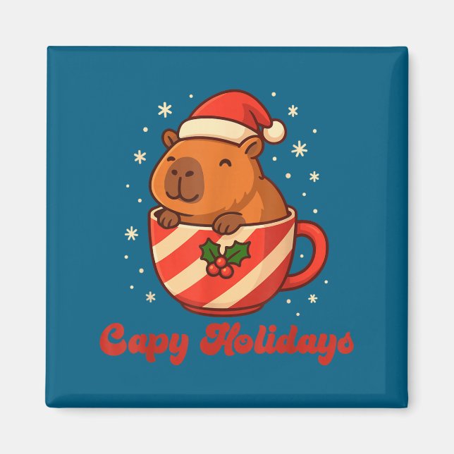 Imán Capybara Christmas Shirt, Funny Capy Holidays  (Frente)