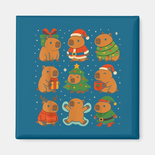 Imán Capybara Christmas Shirt, Funny Capy Holidays  (Frente)