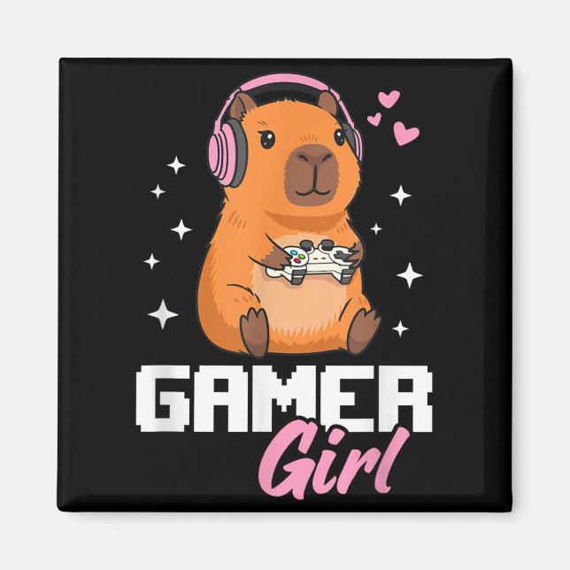 Imán Capybara Gamer Girl Gaming  (Frente)