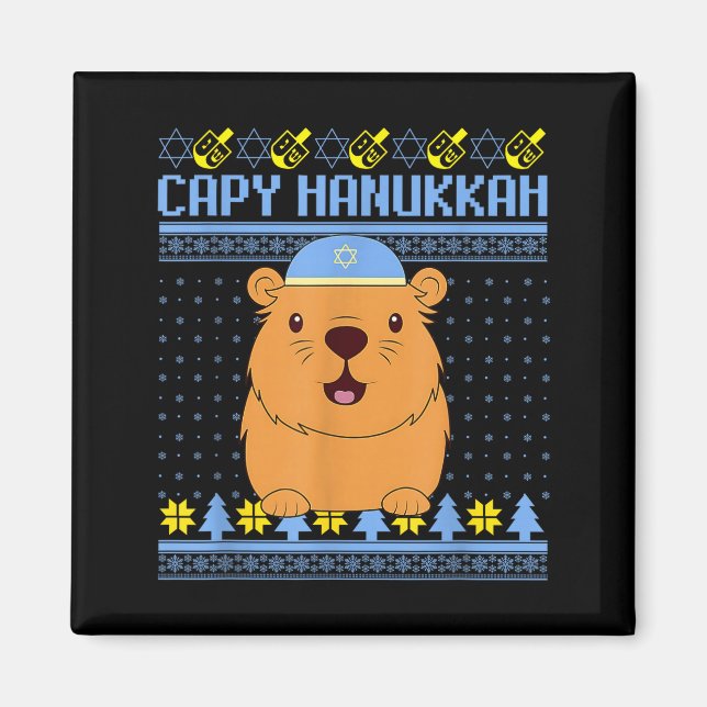 Imán Capybara Hanukkah Capy Hanukkah Chanukah Jewish Ki (Frente)