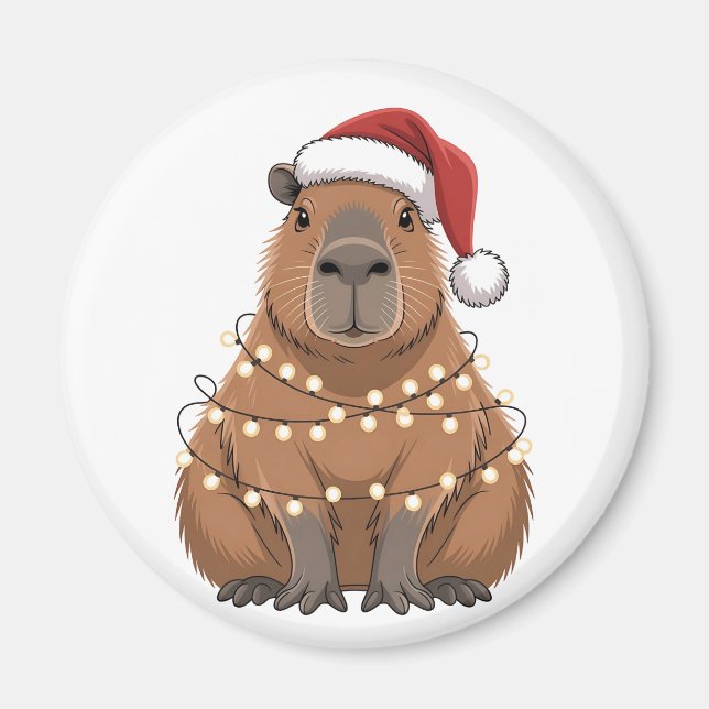 Imán Capybara Navidad Coincidencia Funny Santa (Frente)
