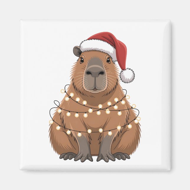 Imán Capybara Navidad Coincidencia Funny Santa (Frente)