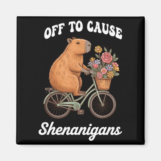 Imán Capybara se va a causar travesuras día de San Patr (Frente)